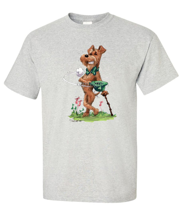 Irish Terrier - Tipping Hat - Caricature - T-Shirt