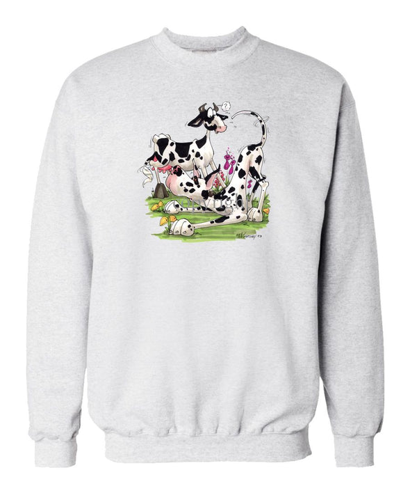 Great Dane  Harlequin - With Cow - Caricature - Sweatshirt