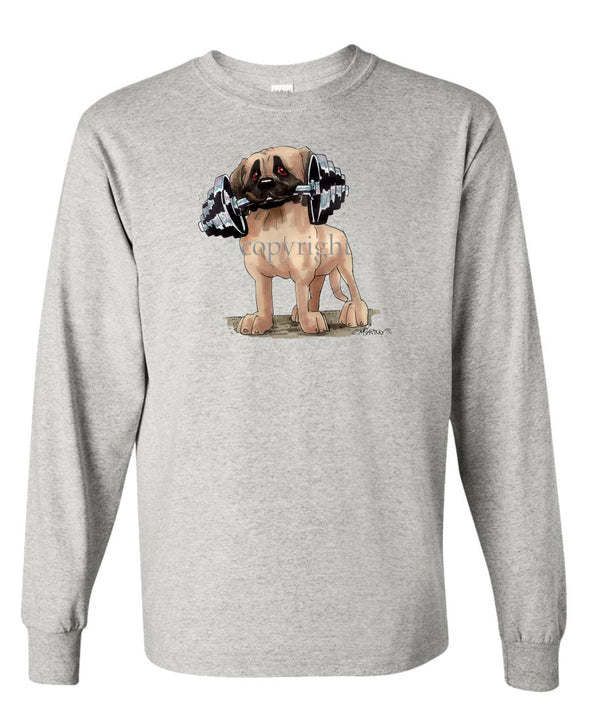 Mastiff - With Dumbell - Caricature - Long Sleeve T-Shirt