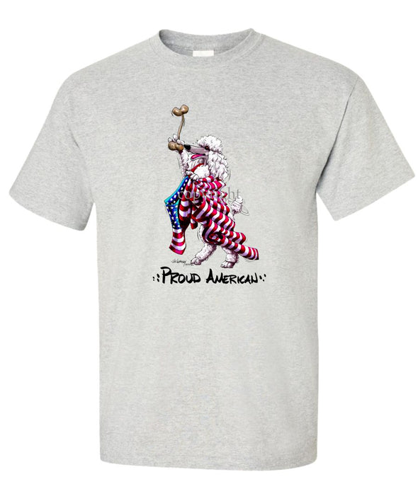 Poodle  White - Proud American - T-Shirt