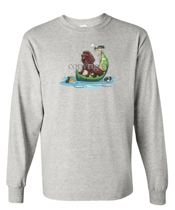 American Water Spaniel - Canoe - Caricature - Long Sleeve T-Shirt