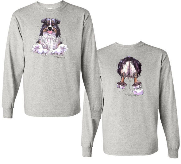 Australian Shepherd  Black Tri - Coming and Going - Long Sleeve T-Shirt (Double Sided)