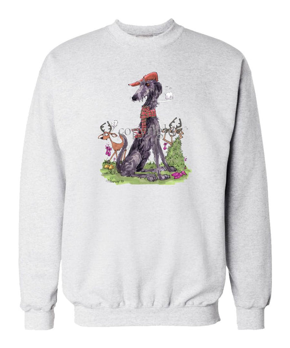 Scottish Deerhound - Hat Scarf Deer - Caricature - Sweatshirt