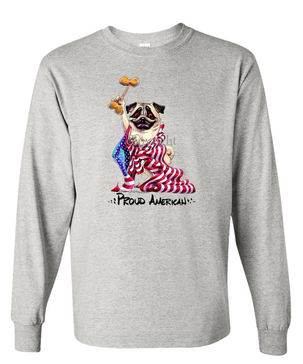Pug - Proud American - Long Sleeve T-Shirt