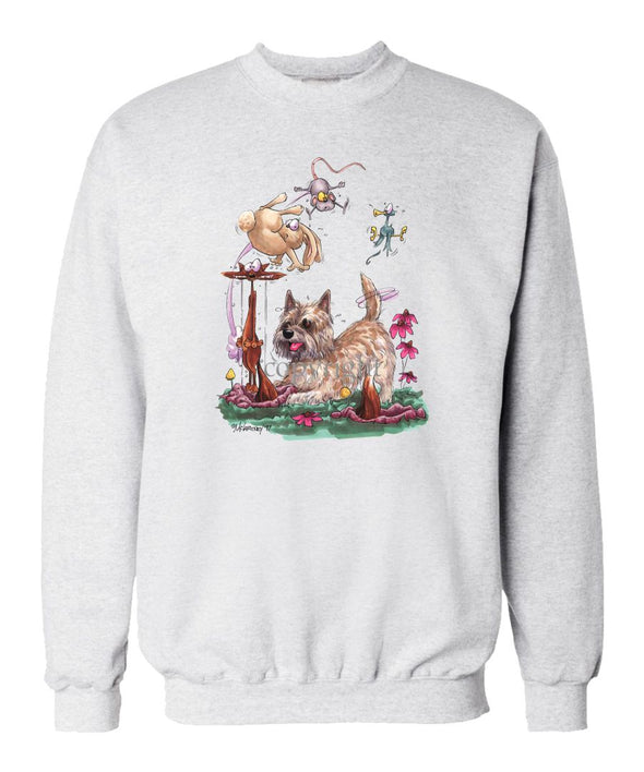Cairn Terrier - Chasing Fox And Rabbit - Caricature - Sweatshirt