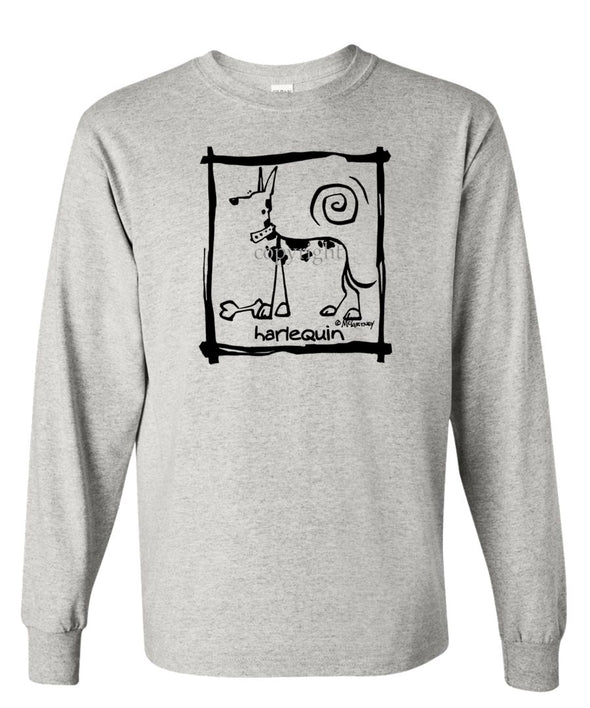 Great Dane  Harlequin - Cavern Canine - Long Sleeve T-Shirt