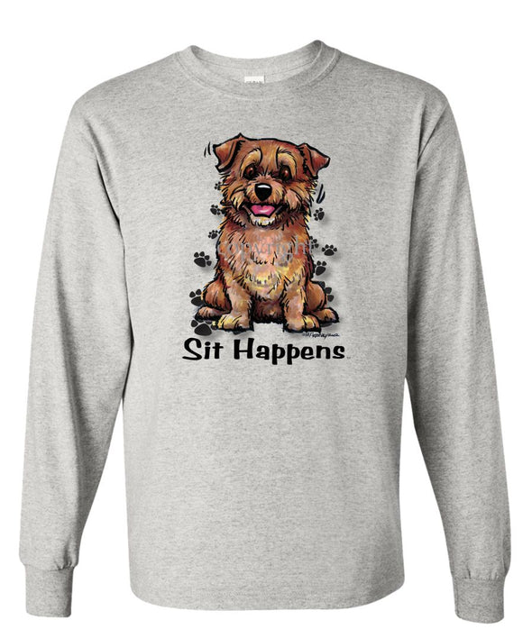 Norfolk Terrier - Sit Happens - Long Sleeve T-Shirt
