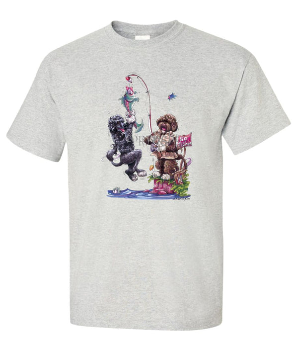 Portuguese Water Dog - Group Fishing - Caricature - T-Shirt