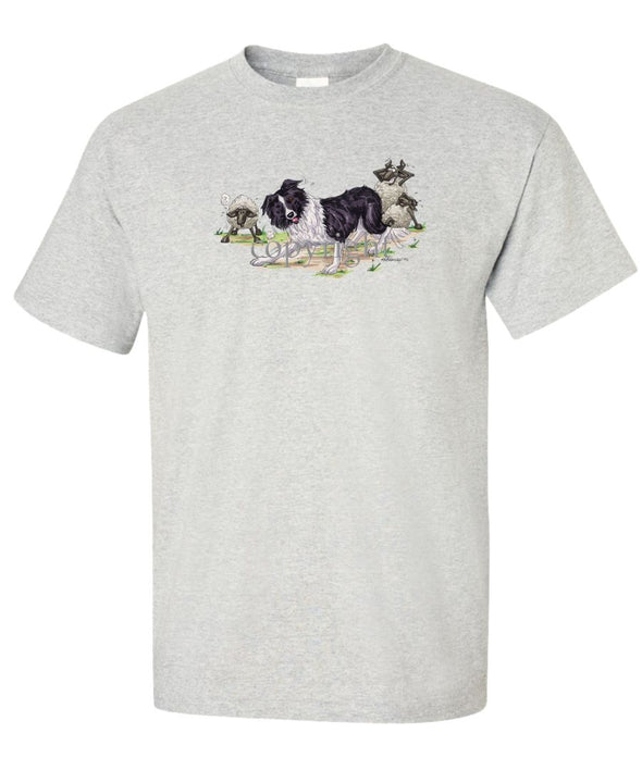 Border Collie - Herding Sheep - Caricature - T-Shirt