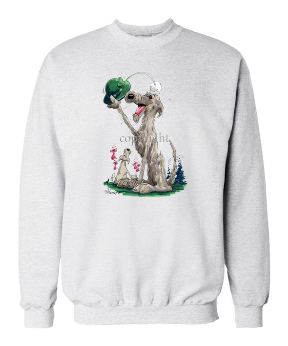 Irish Wolfhound - Tipping Hat - Caricature - Sweatshirt