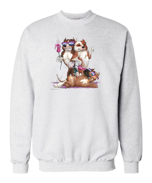 American Staffordshire Terrier - Group Trio - Caricature - Sweatshirt
