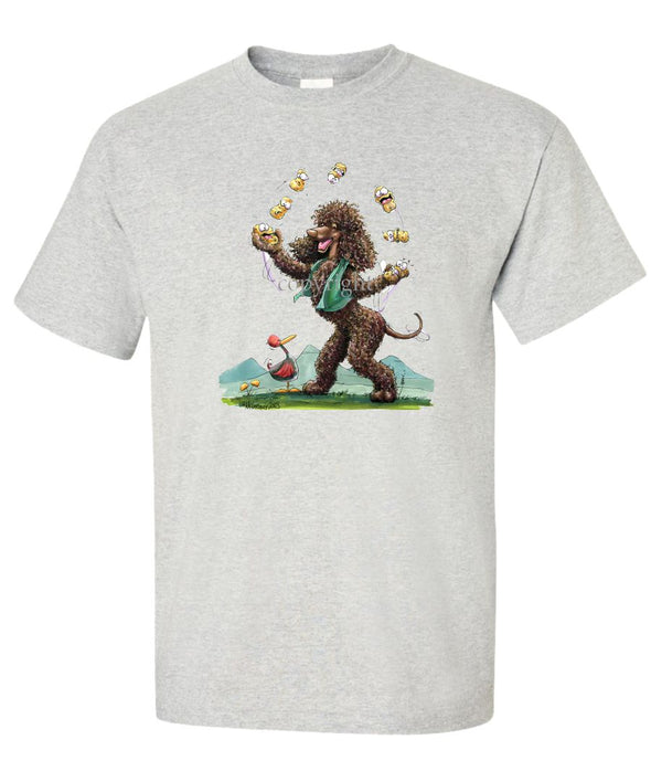 Irish Water Spaniel - Juggling Potatoes - Caricature - T-Shirt