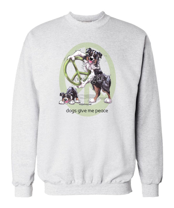 Australian Shepherd  Black Tri - Peace Dogs - Sweatshirt