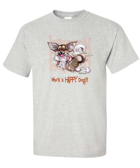 Chihuahua  Longhaired - Who's A Happy Dog - T-Shirt