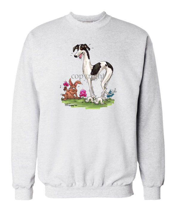 Greyhound - Sneeking Up On Rabbit - Caricature - Sweatshirt