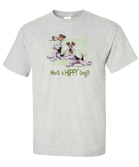 Wire Fox Terrier - Who's A Happy Dog - T-Shirt