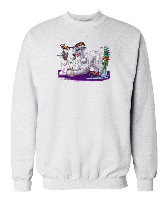 Bedlington Terrier - Puppy Pose With Mouse - Caricature - Sweatshirt