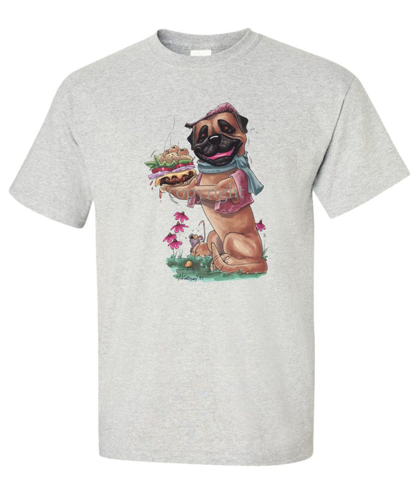 Bullmastiff - Cheeseburger - Caricature - T-Shirt