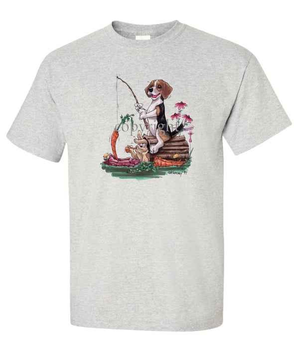 Beagle - Fishing With Carrot - Caricature - T-Shirt