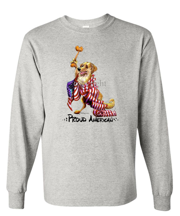 Golden Retriever - Proud American - Long Sleeve T-Shirt