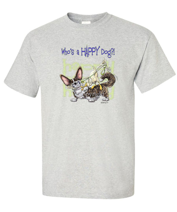 Welsh Corgi Cardigan - Who's A Happy Dog - T-Shirt