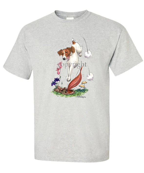Parson Russell Terrier - Diving After Fox - Caricature - T-Shirt