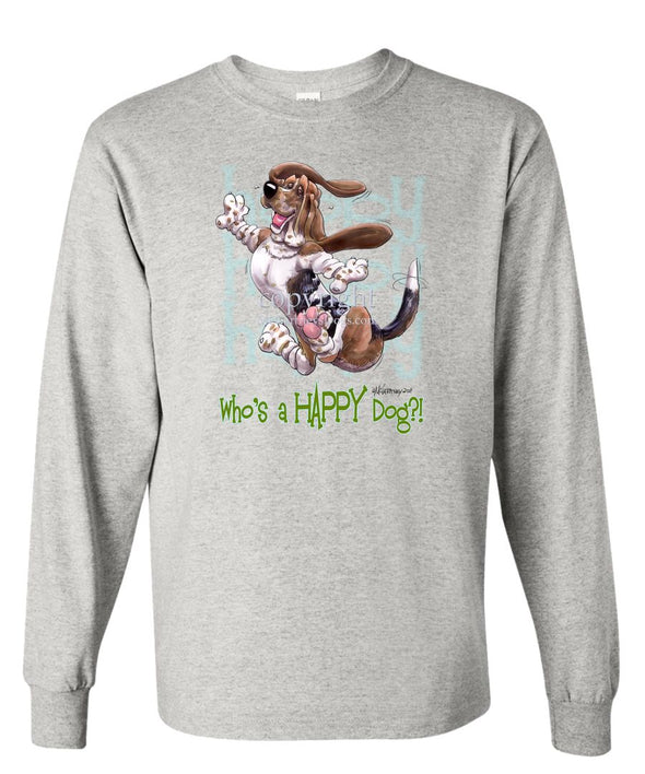 Basset Hound - Who's A Happy Dog - Long Sleeve T-Shirt