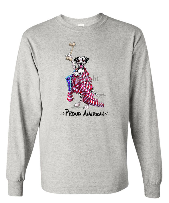 Dalmatian - Proud American - Long Sleeve T-Shirt