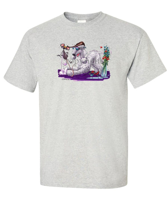 Bedlington Terrier - Puppy Pose With Mouse - Caricature - T-Shirt