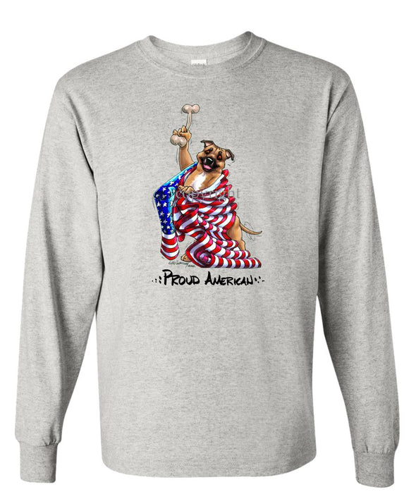 Staffordshire Bull Terrier - Proud American - Long Sleeve T-Shirt