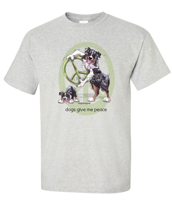 Australian Shepherd  Black Tri - Peace Dogs - T-Shirt