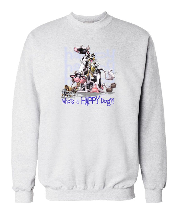 Australian Shepherd  Blue Merle - Who's A Happy Dog - Sweatshirt