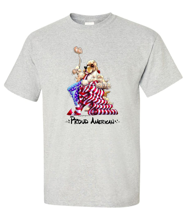 Cocker Spaniel - Proud American - T-Shirt