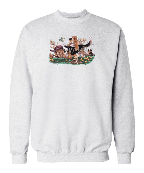 Basset Hound - Group With Rabbits - Caricature - Sweatshirt