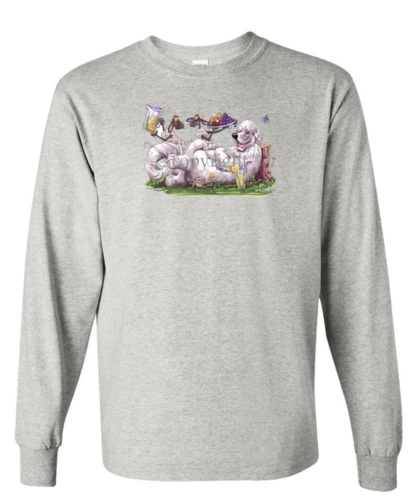 Great Pyrenees - Sheep Serving Lemonade And Fruit Plate - Caricature - Long Sleeve T-Shirt