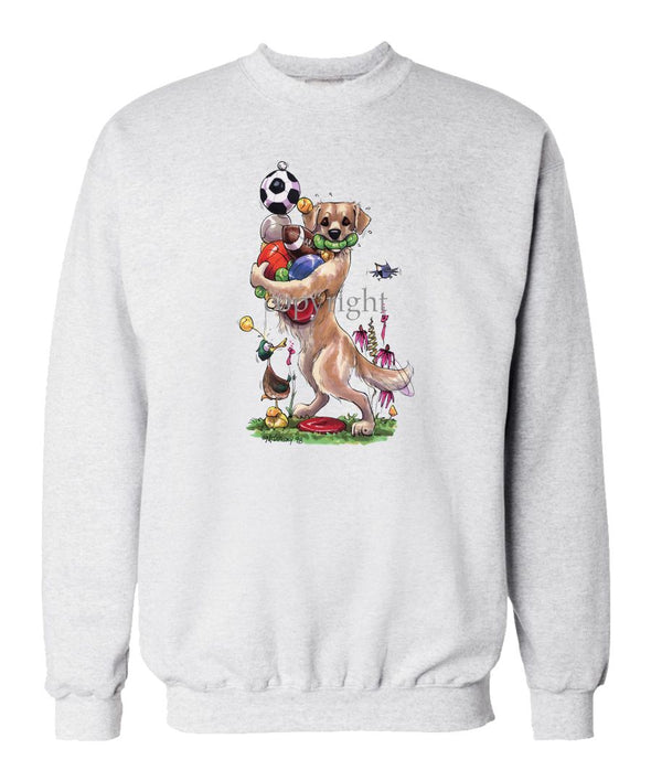 Golden Retriever - Holding Balls - Caricature - Sweatshirt