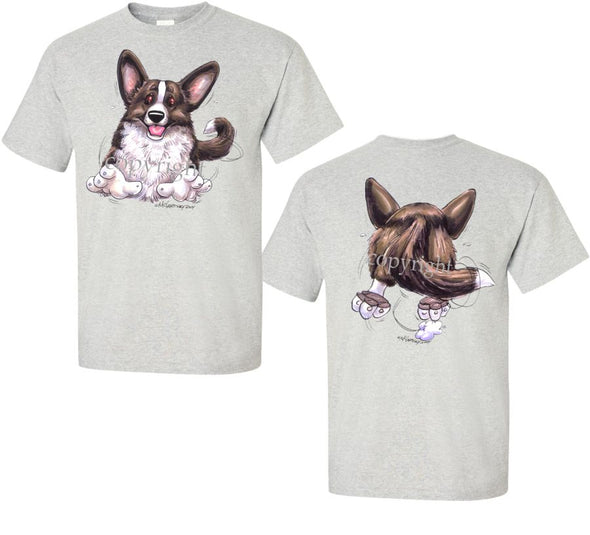 Welsh Corgi Cardigan - Coming and Going - T-Shirt (Double Sided)