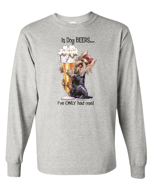 Yorkshire Terrier - Dog Beers - Long Sleeve T-Shirt