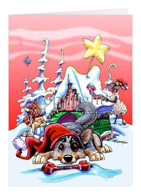 Australian Cattle Dog - Doghouse - Christmas Card