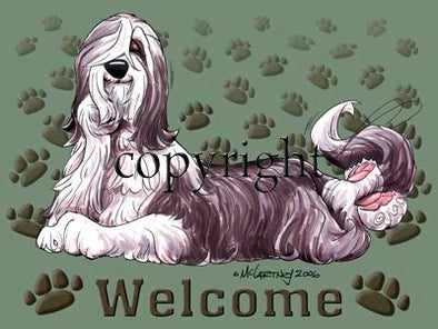 Bearded Collie - Welcome - Mat