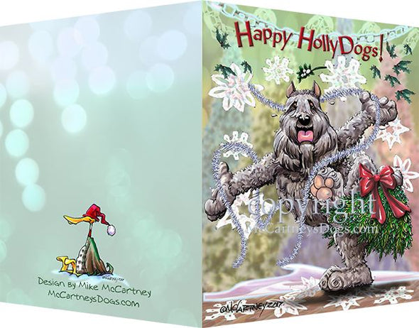 Bouvier Des Flandres - Happy Holly Dog Pine Skirt - Christmas Card
