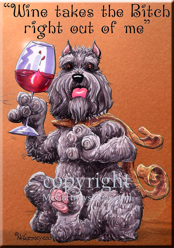 Bouvier Des Flandres - Wine Takes The Bitch - Cutting Board