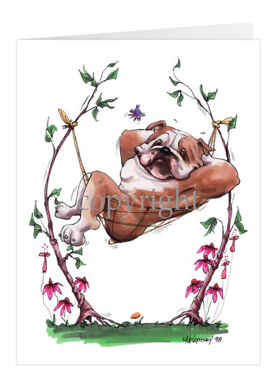 Bulldog - Hammock - Caricature - Card