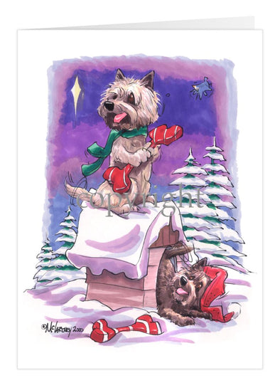 Cairn Terrier - Rooftop - Christmas Card
