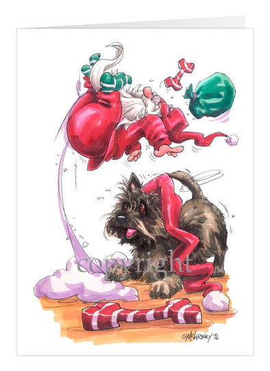 Cairn Terrier - Santa - Christmas Card