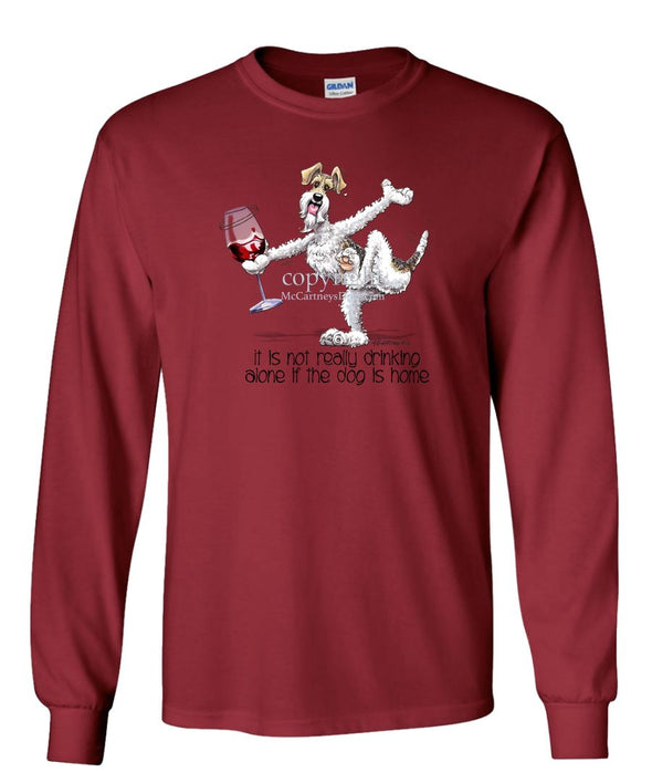 Wire Fox Terrier - It's Drinking Alone 2 - Long Sleeve T-Shirt