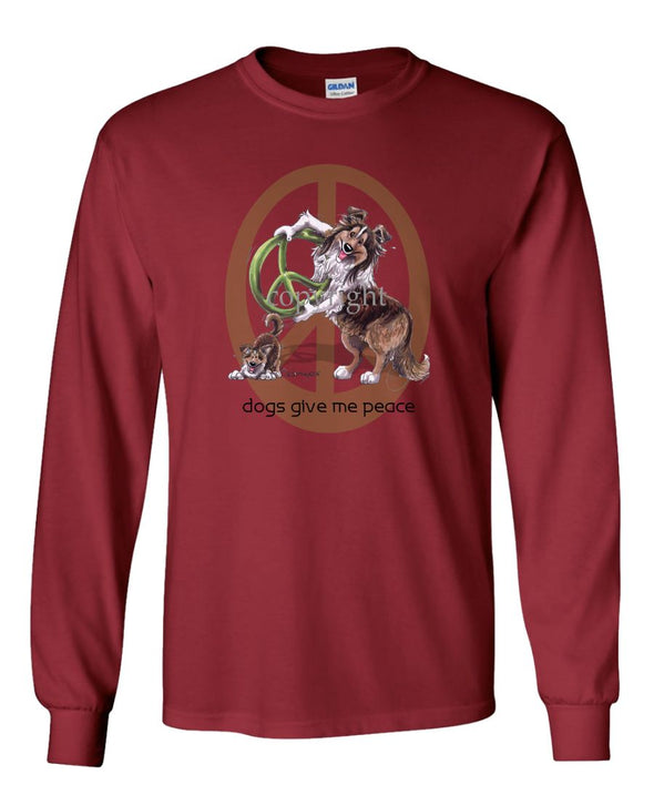 Shetland Sheepdog - Peace Dogs - Long Sleeve T-Shirt