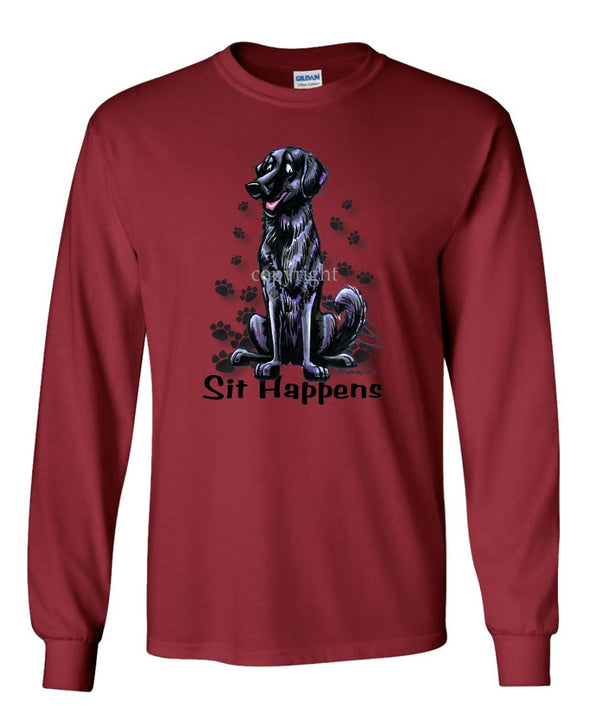 Flat Coated Retriever - Sit Happens - Long Sleeve T-Shirt