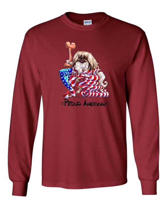 Pekingese - Proud American - Long Sleeve T-Shirt