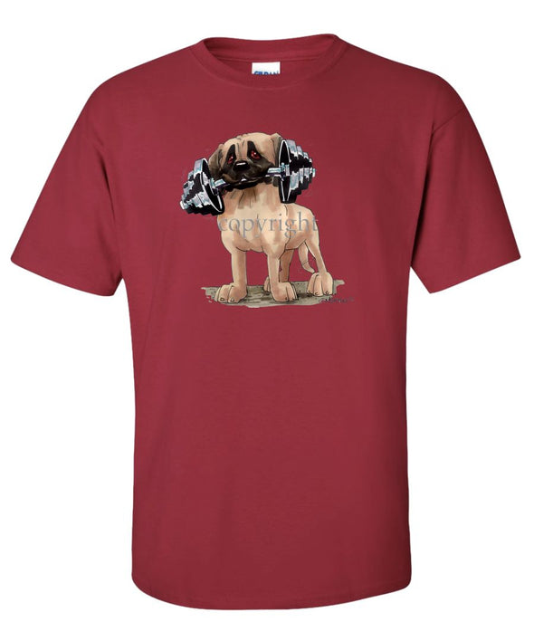 Mastiff - With Dumbell - Caricature - T-Shirt